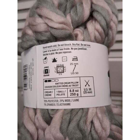 Loops & Threads Chunky Twist Pink Grey 4 skeins color 1903 Lot 202106 1000 Grams - Picture 6 of 9